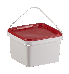 emballage plastique, seau carré plastique
