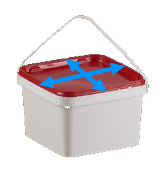 Seau plastique carré dimension