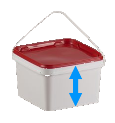 Seau plastique carré hauteur