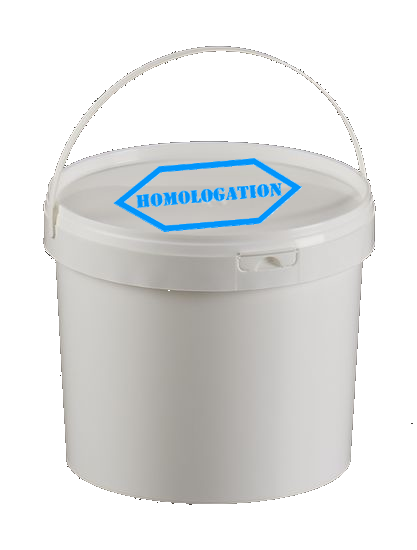 Seau plastique cylindrique homologue