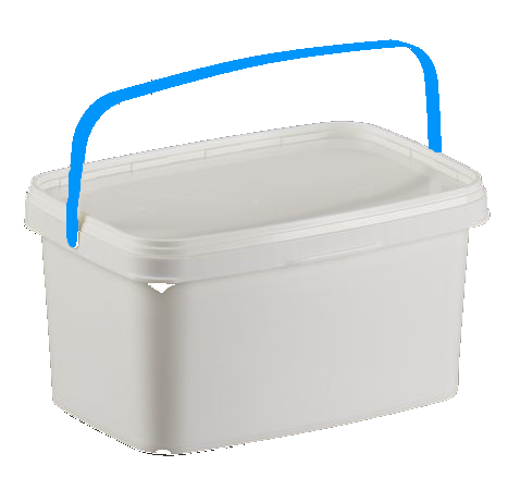 Seau plastique rectangulaire anse
