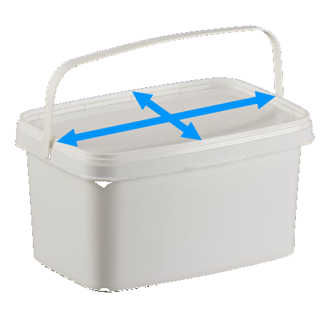 Seau plastique rectangulaire dimension