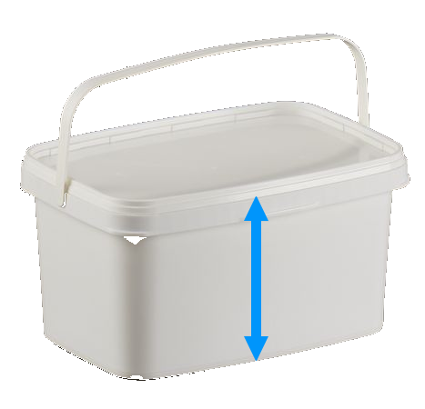 Seau plastique rectangulaire hauteur