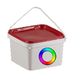 Seau plastique carré coloris