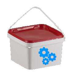 Seau plastique carré options